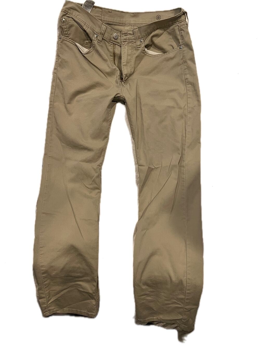 Levi's 505 Regular Straight Leg Beige Jeans Mens 34x34
